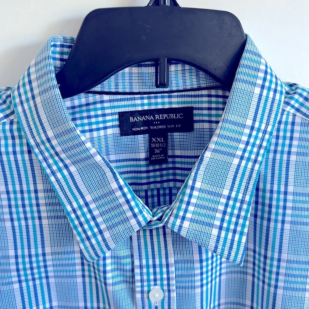 Banana Republic 100% Cotton Non-Iron Long Sleeve Shirt Size XXL 18-18 1/2 36”