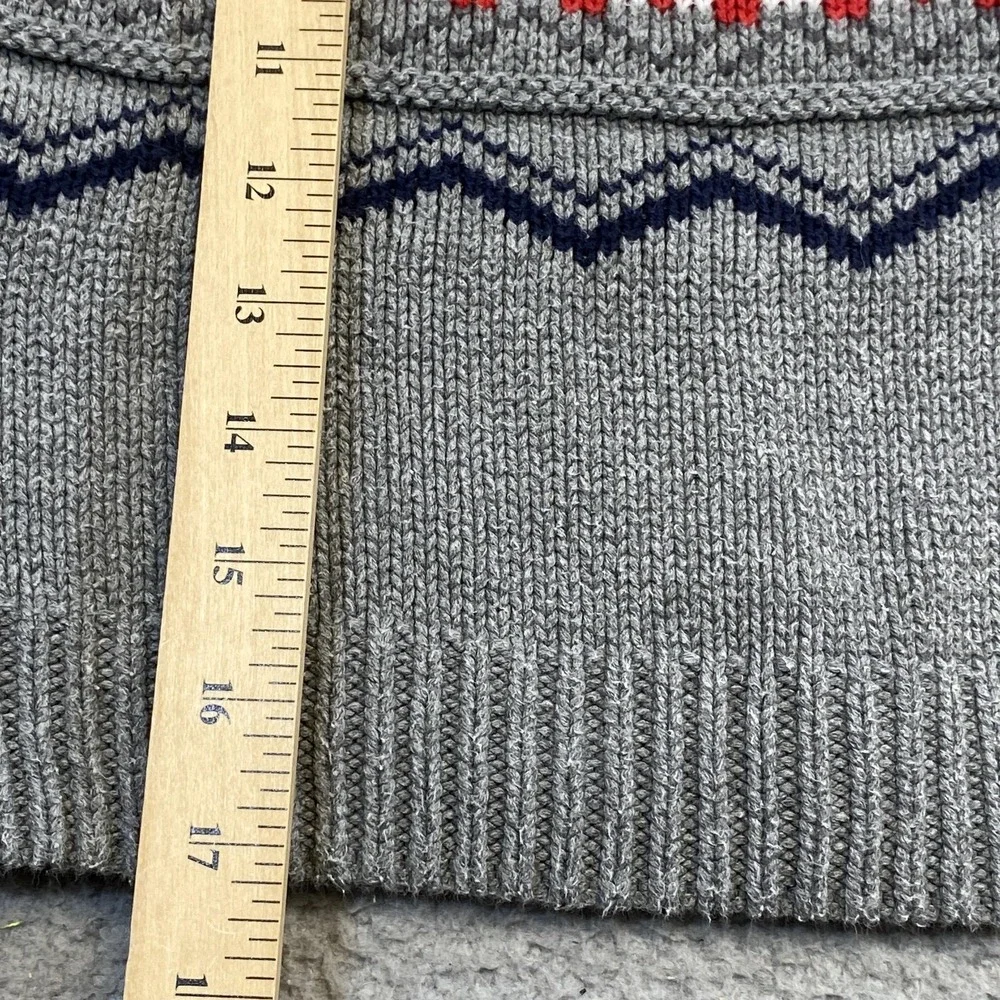 Gymboree Sweater Kids 5-6 Gray Fair Isle Shawl Collar‎ Holiday Pullover Knit