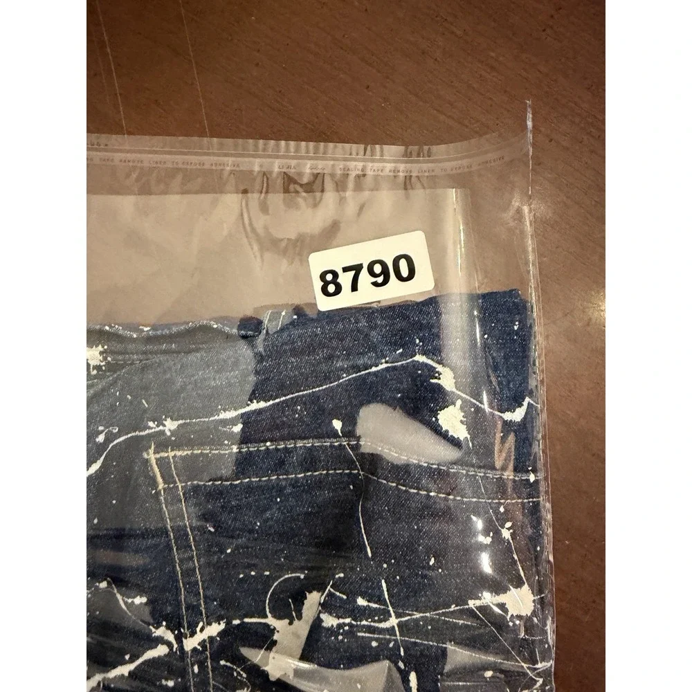 FUBU 90s Vtg‎ BAGGY Carpenter Blue Jeans 36x34 Rap Hip-Hop Paint Splatter