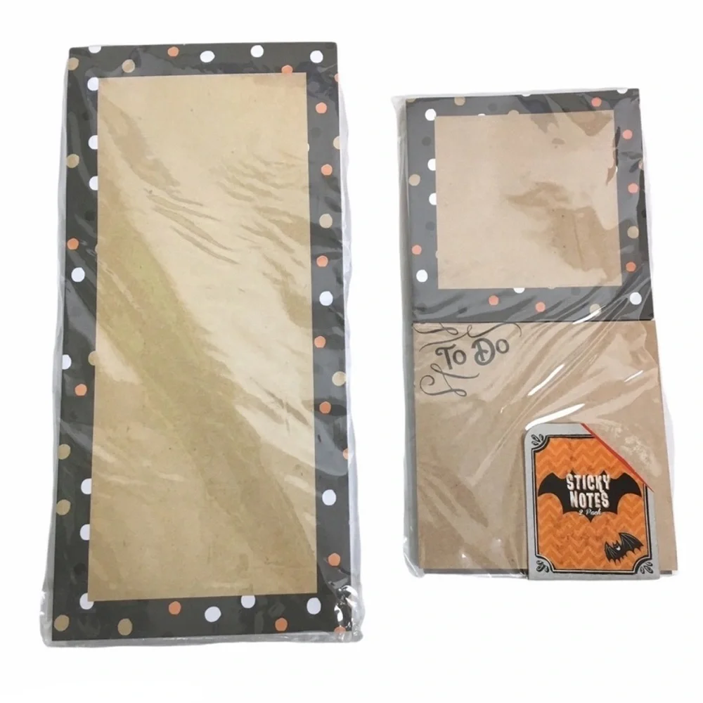 Halloween Planner Stationery Kit Set List Pad Sticky Notes Kraft Paper Dots