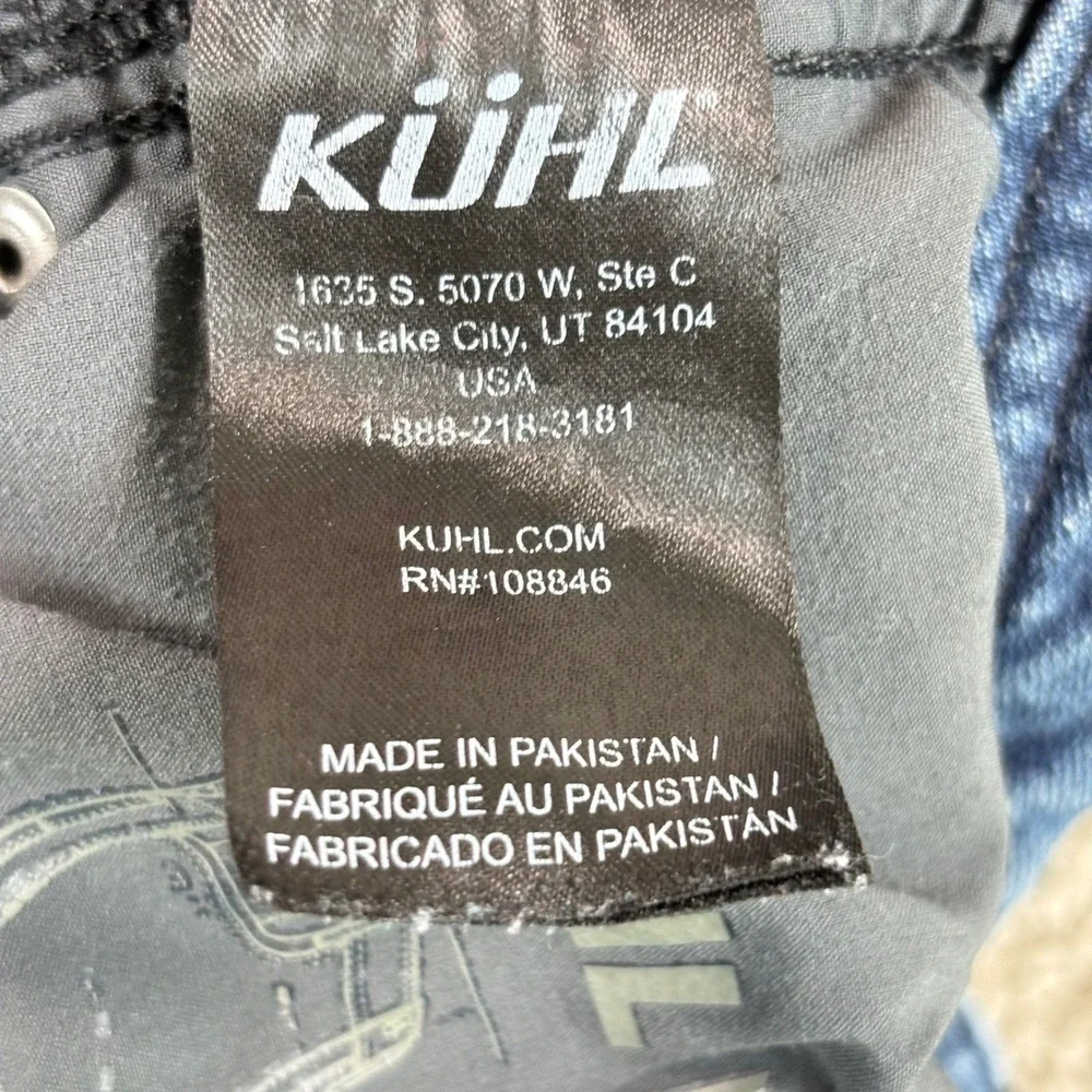KUHL Kanvus Jean Mens 34x32 Hiking Outdoor Light Indigo Blue Straight Leg Denim