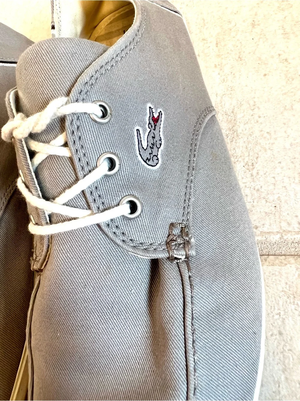 Lacoste Aristide casual canvas boat shoe Lightweight breathable twill men 12 US