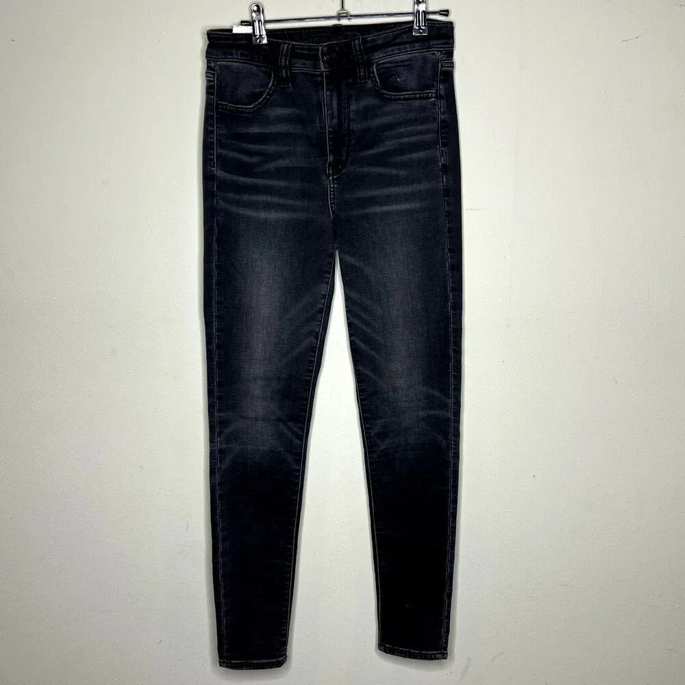 American Eagle Super Hi-Rise Jegging Women 4 Black Ne(x)t Level Stretch Jeans