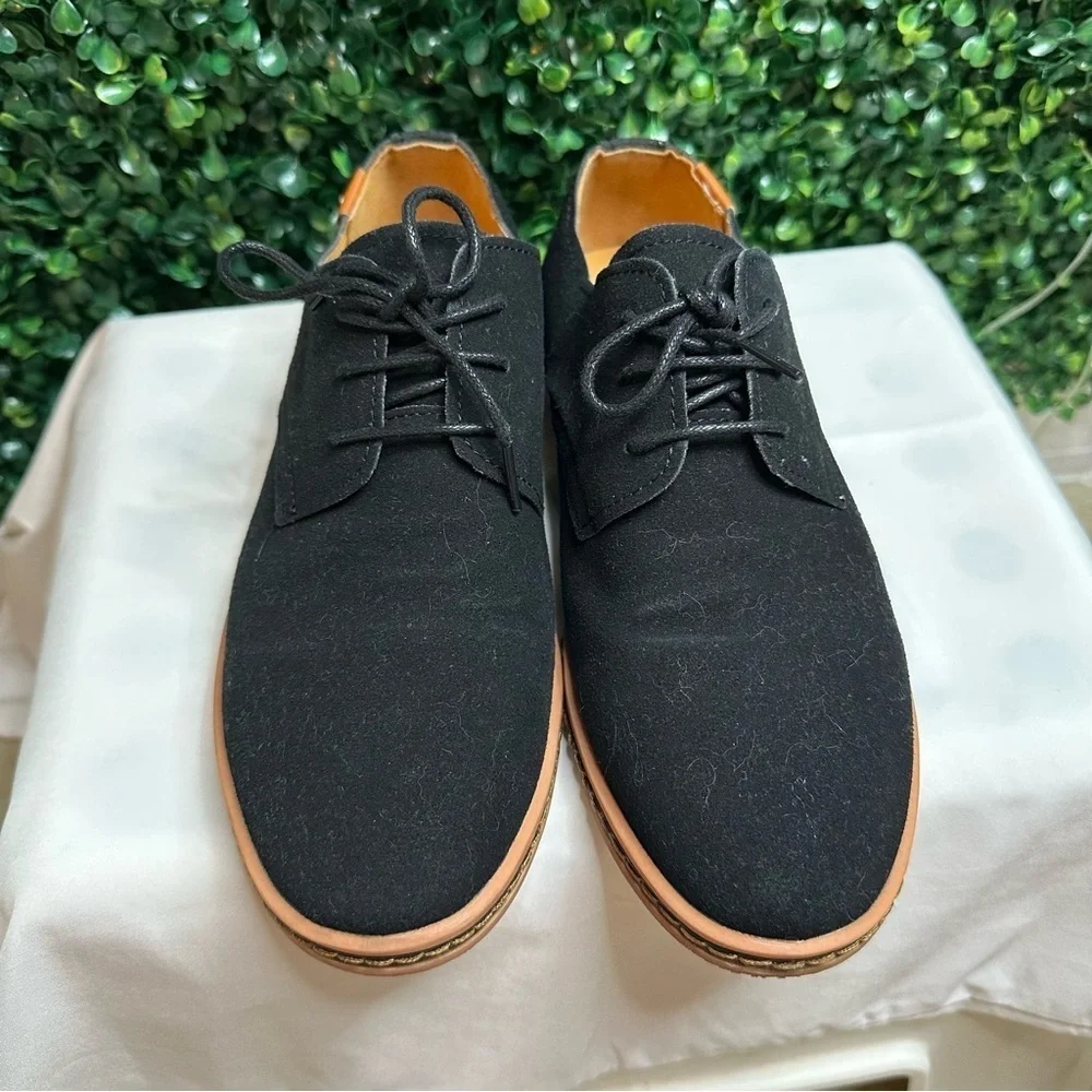 Men's Fashion Casual Solid Lace Up Oxfords Leather Shoes Male Business Size 38