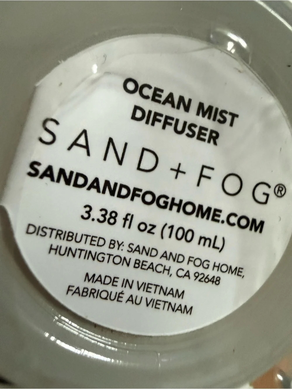 Sand and fog room diffuser- California Coast