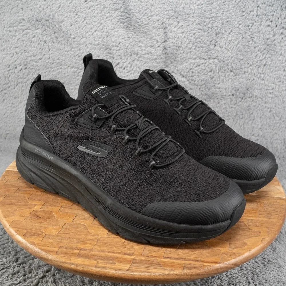 Skechers D'LUX Walker Pensive Shoes Mens Size 13 W Black Running Sneakers 232045