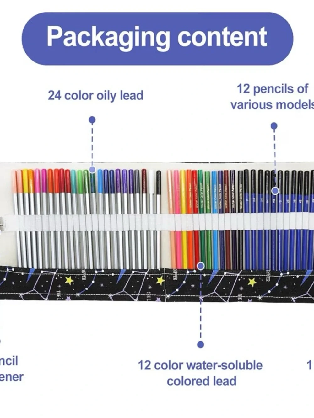 48pc Art Pencil‎ Set Oil Based Water Soluble Sketch Pencils w/ Case XXYOUPIN