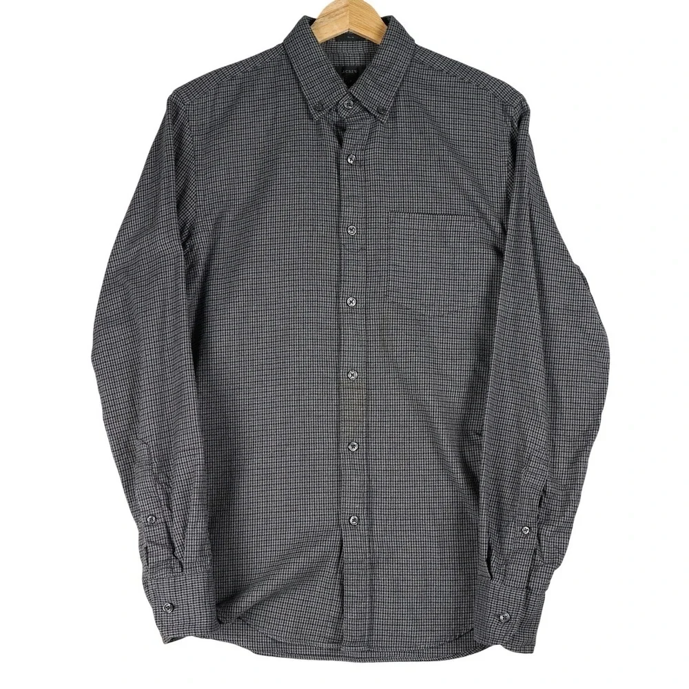 J. Crew‎ Slim Fit Button Down Long Sleeve Shirt Mens Size S Grey Plaid