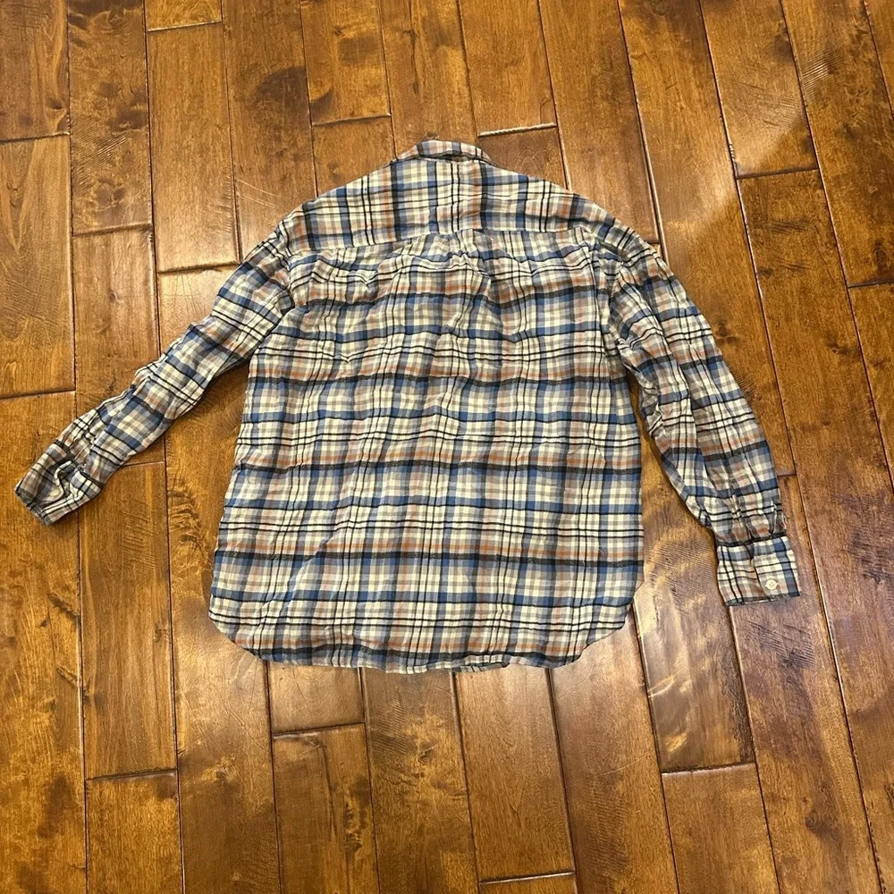 Levi's‎ Men's Plaid Flannel Button-Down Shirt - Blue & Tan