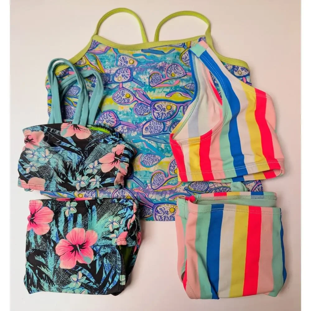 Colorful Assortment Swimsuits Swimwear GIRLS SIZE 10/12L Lot of 3 OP So Justice