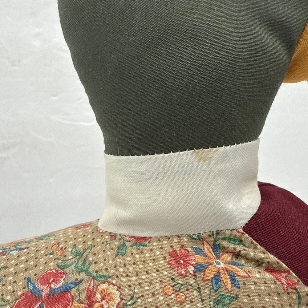 Vtg Handmade Cloth Patchwork Quilted Plush Cottagecore‎ Duck Shelf Sitter Decor