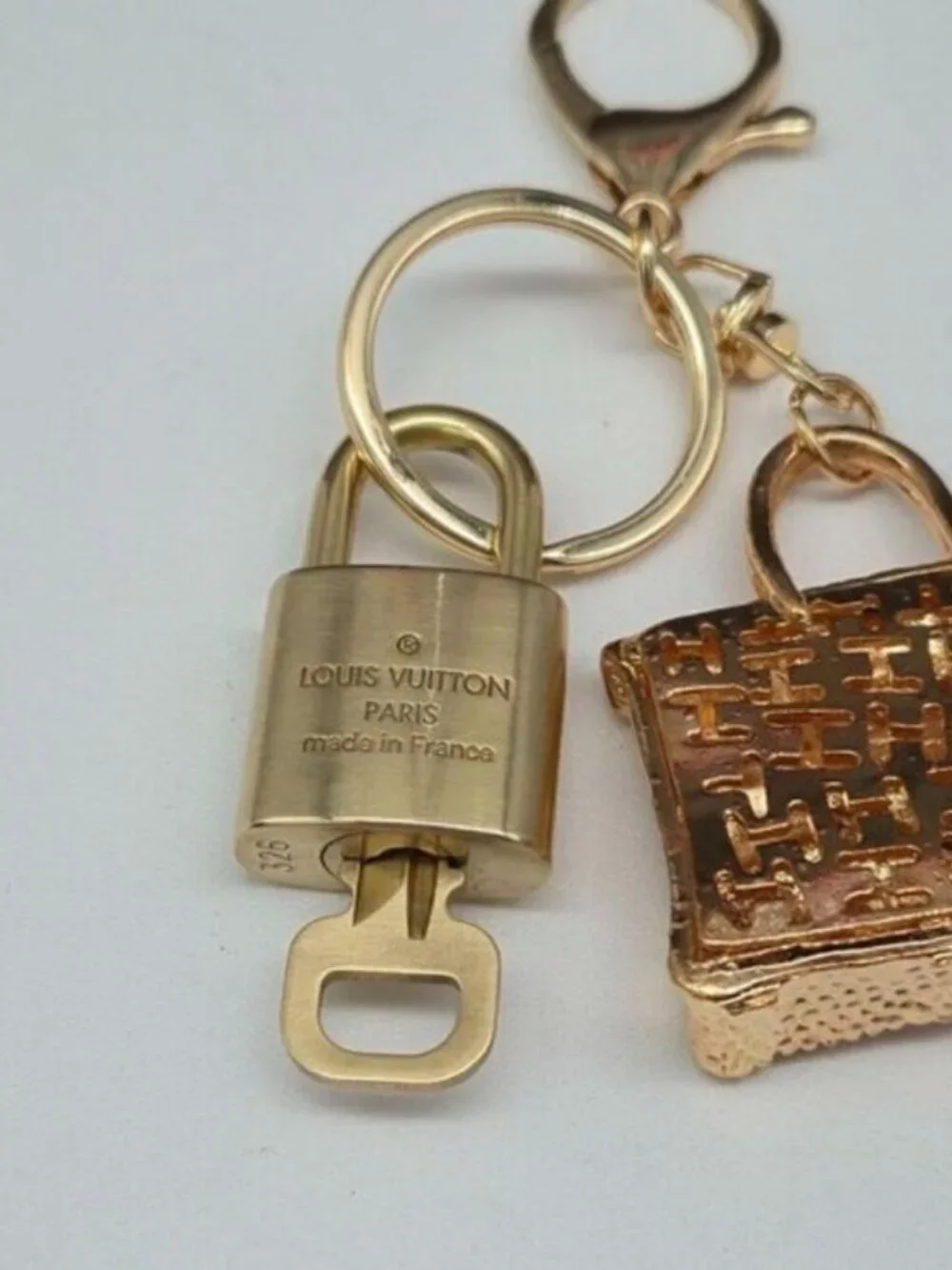 Authentic Louis Vuitton Gold Padlock & Key 🔒 LV Bag Charm Unbranded Keychain