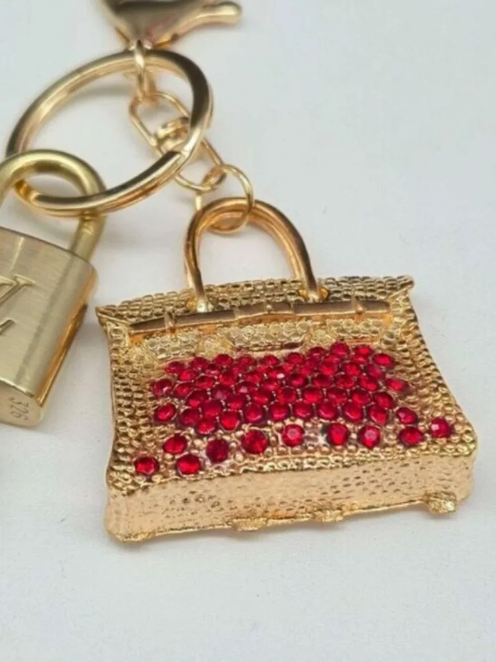 Authentic Louis Vuitton Gold Padlock & Key 🔒 LV Bag Charm Unbranded Keychain