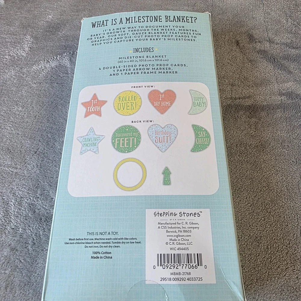 Stepping Stones Baby Milestone Blanket 40