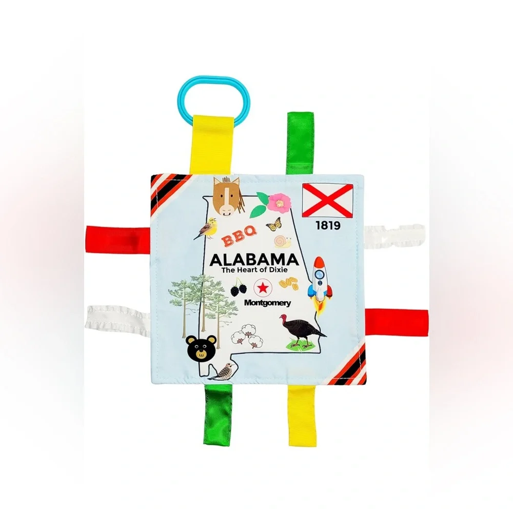 Baby Jack & Co 8x8” Learning Lovey Tag Toys for Babies -‎ Alabama