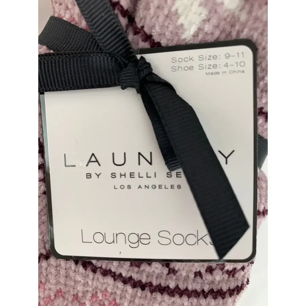 Laundry by Shelli Segal Lounge Socks Womens Size 4 - 10 Purple Non Slip Grip New