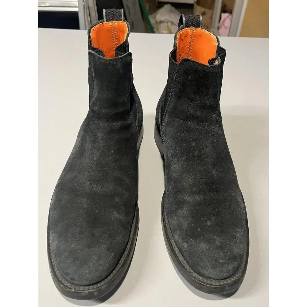 Rag & Bone X Grenson Boots Mens Size 11.5 Black Suede Chelsea‎ Ankle Pull On