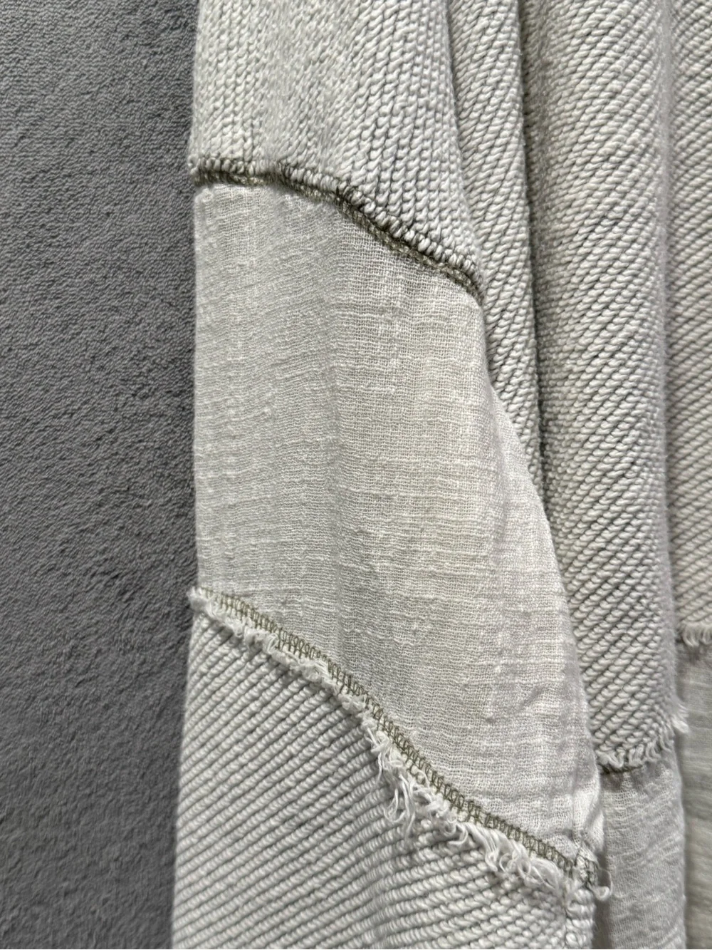 Free People Zoe Pullover Slate Ivory Cowl Neck Sweater Oversized Boho Size S