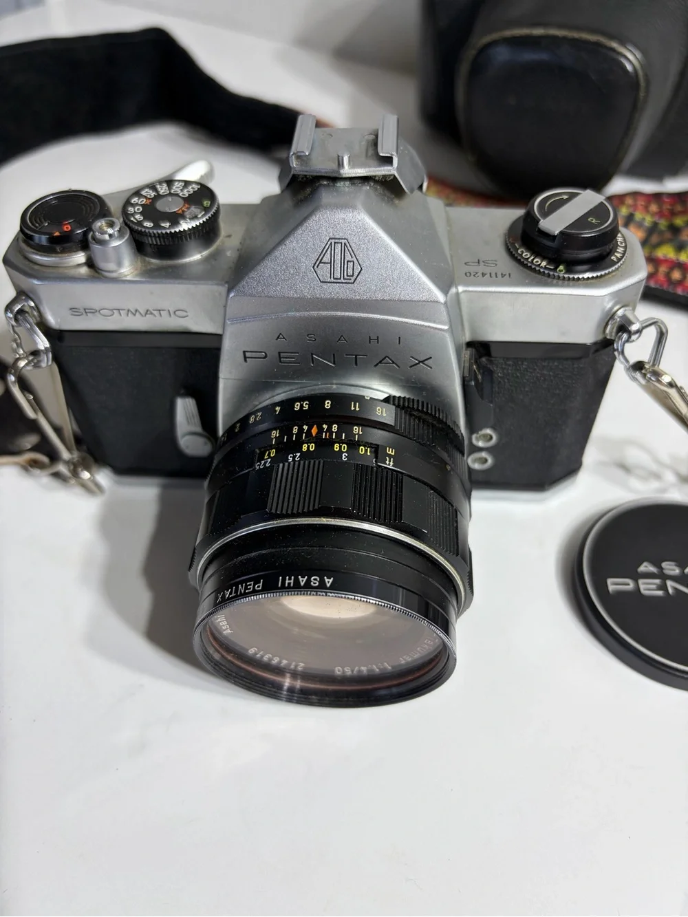 Vintage Pentax Asahi 35mm Film Camera with Case & Strap