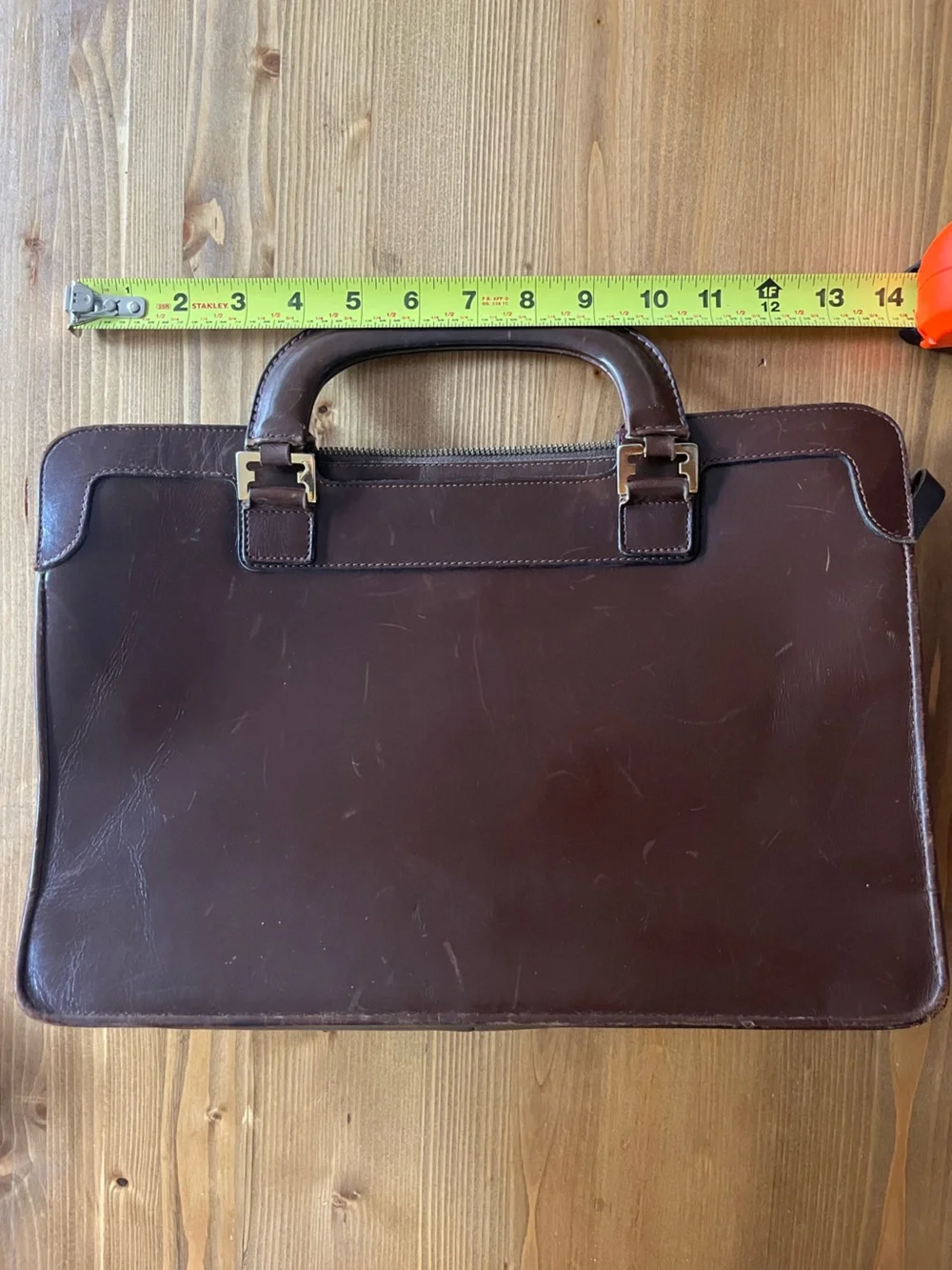 Vintage Salvatore Ferragamo Dark Brown Leather Briefcase Purse