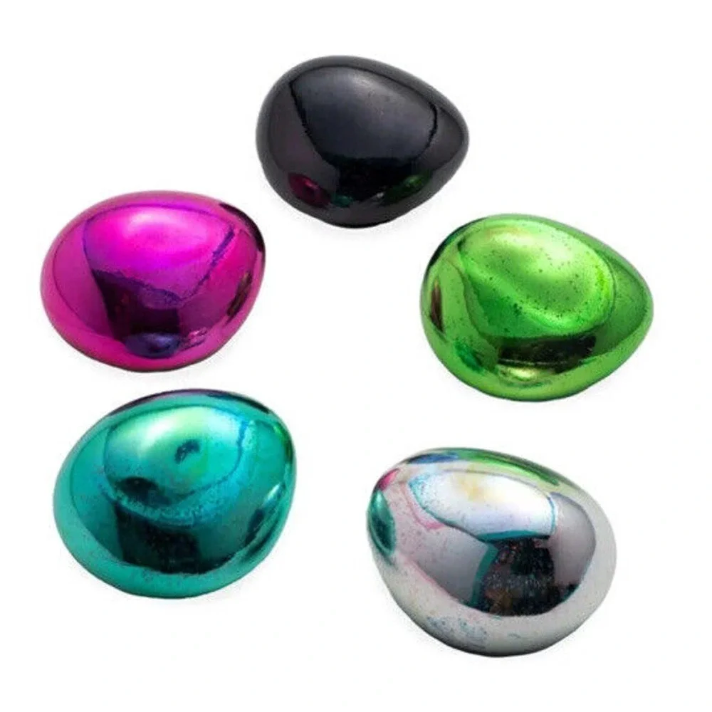 Art Glass Decorative Glowing Garden Rocks Night Light Indoor/ Outdoor Gift Blue
