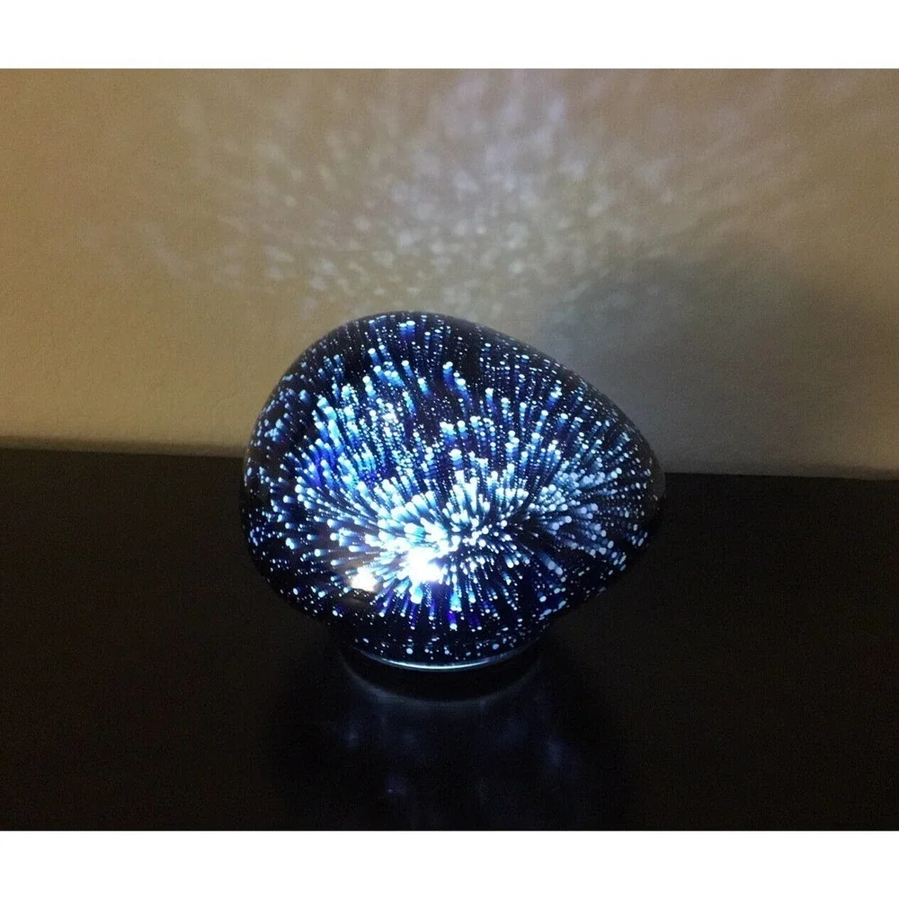 Art Glass Decorative Glowing Garden Rocks Night Light Indoor/ Outdoor Gift Blue