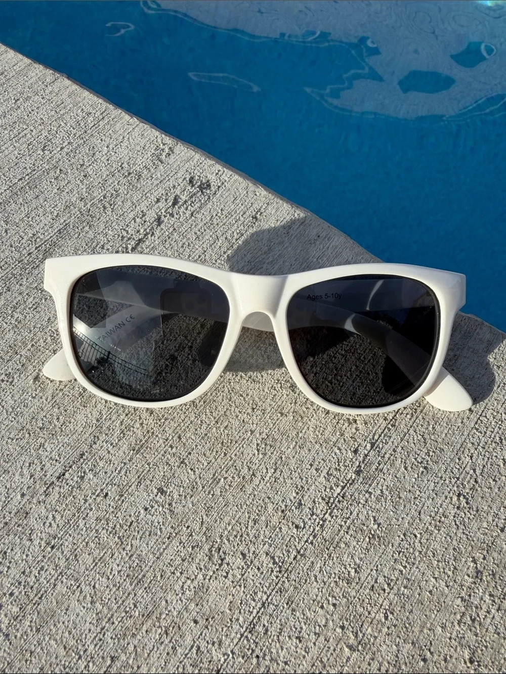Ruffle Butts White Kids Sunglasses with Black Lenses