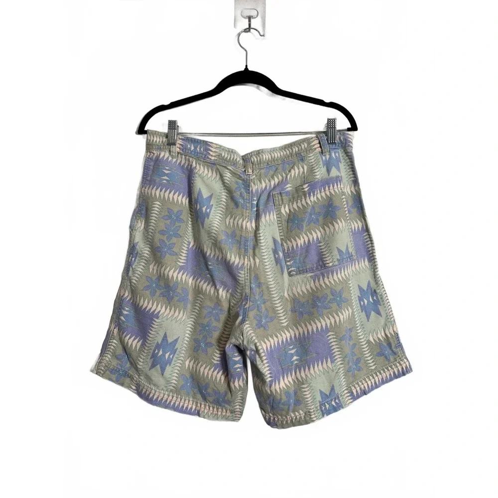 Vintage Retro Pleated Patterned Casual Shorts