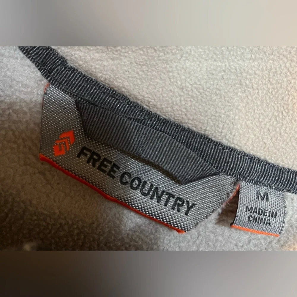 Free Country Men's Grey Fleece Full Zip Jacket Medium