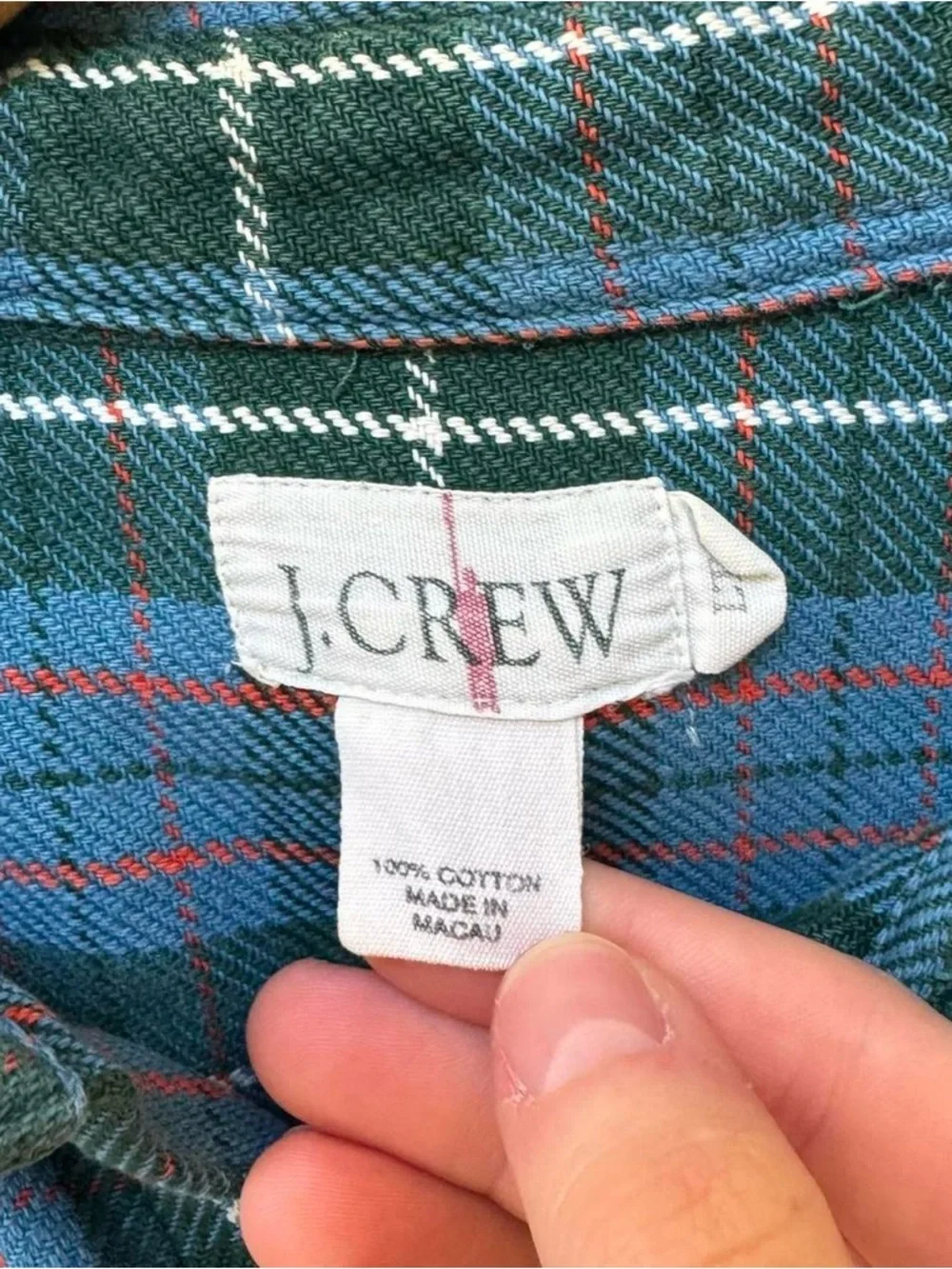 J.Crew vintage blue plaid heavyweight cotton button up