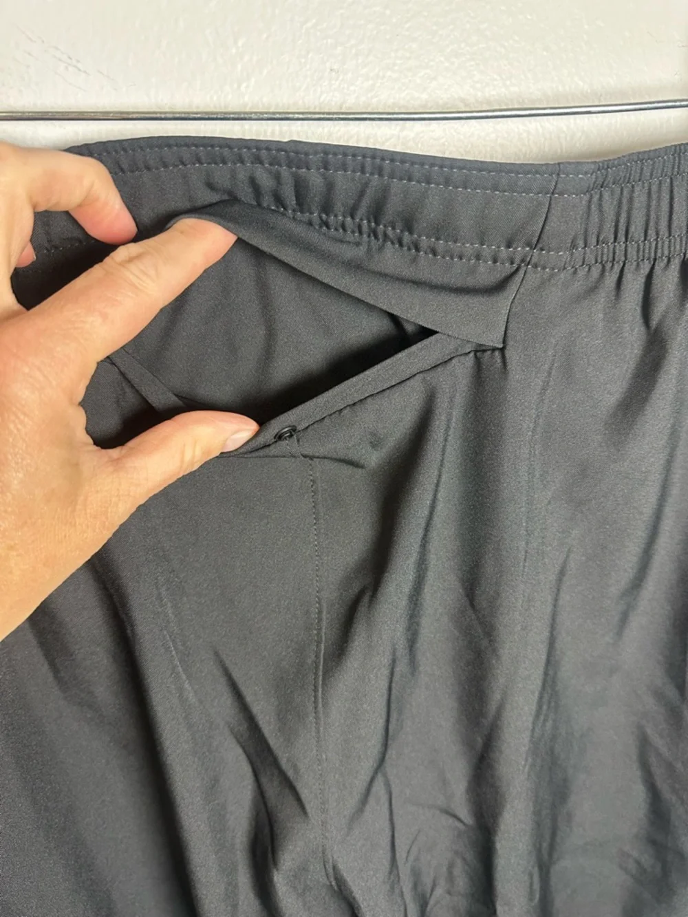 Nike Black Athletic Dri FIT Joggers with White Swoosh medium men’s zip bottoms