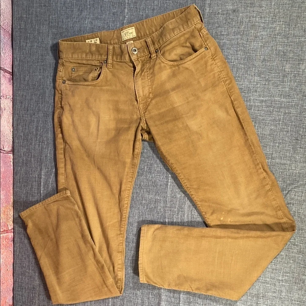 J.Crew 484 Slim Tan Corduroy Pants Men’s W28 L32 Stretch Cotton