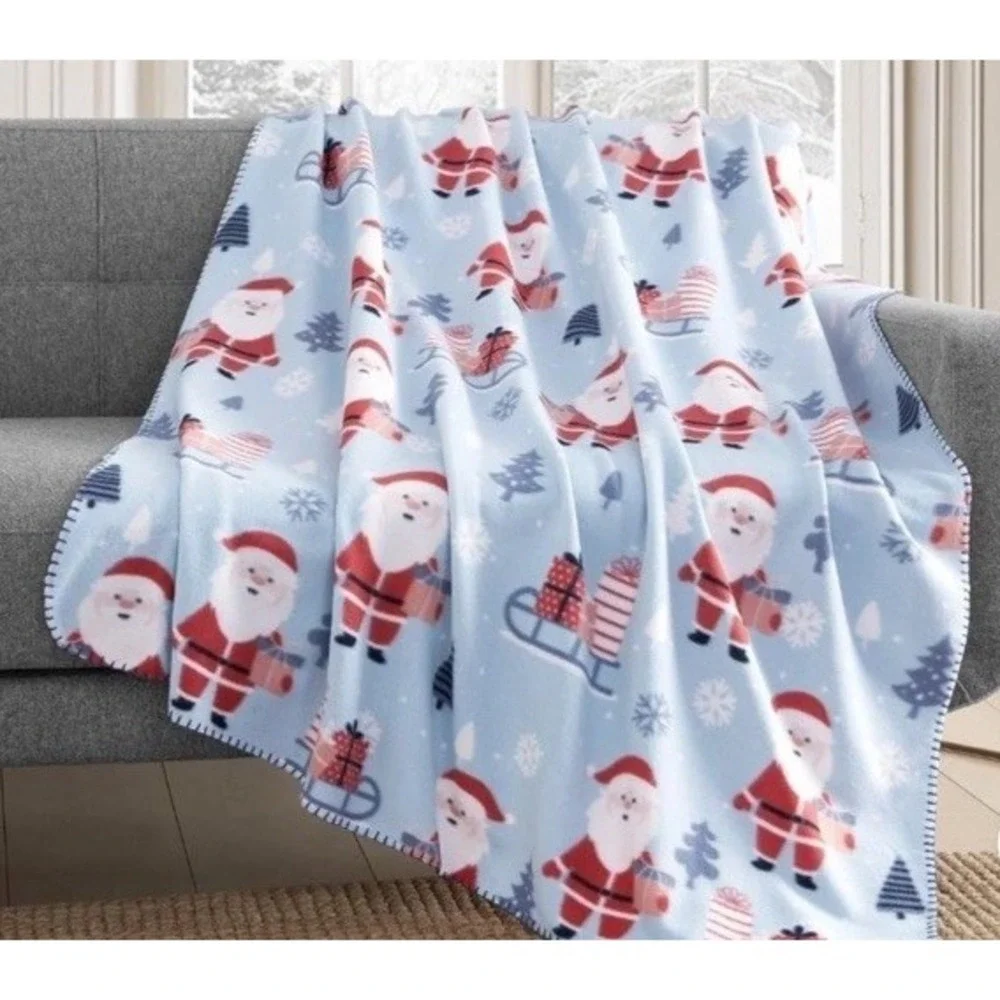 Christmas Birch Trail‎ Jingleson Blue Santa Holiday Printed 50