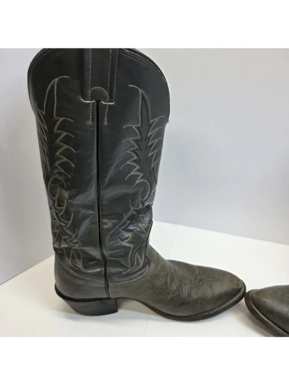 Nocona Western Boots Mens 7.5E Wide Brown Olive Distressed Leather USA