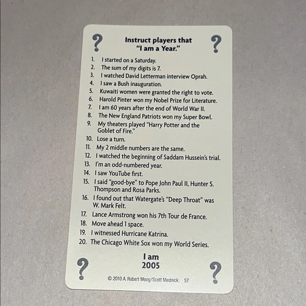 UNIVERSITY GAMES 20 Questions Board Game - Complete - NWOT
