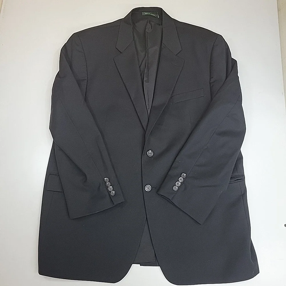 Lauren Ralph Lauren Black 100%‎ Wool Blazer Sport Coat Men's 47 Suit Jacket