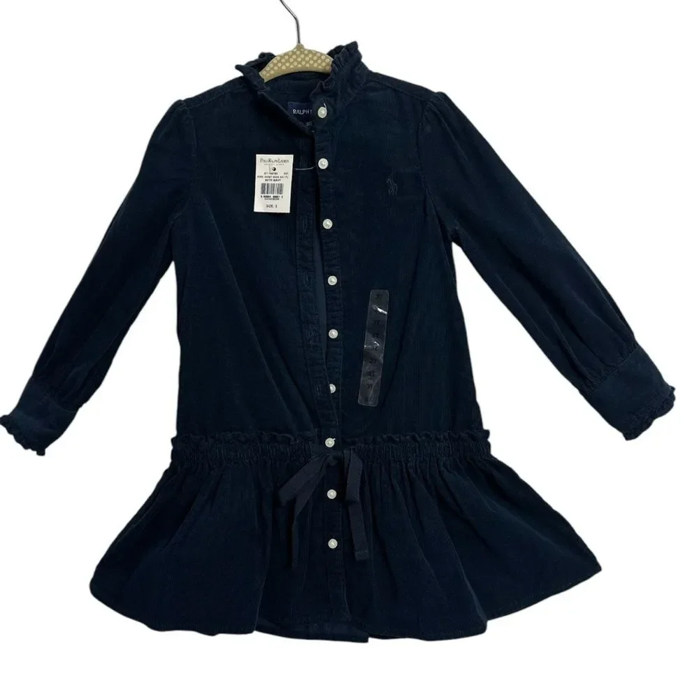 RALPH LAUREN Drop Waist‎ Corduroy Dress, SIZE 3T