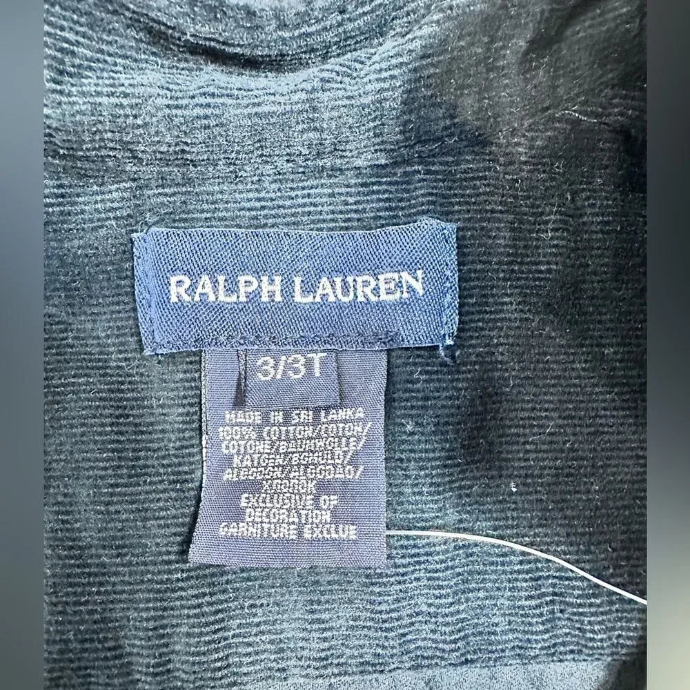 RALPH LAUREN Drop Waist‎ Corduroy Dress, SIZE 3T