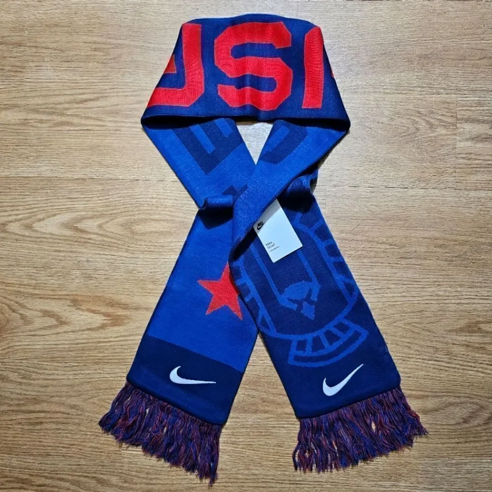 Nike Team USA Knit Scarf Unisex Blue Red White Eagle Star Logos Brand New