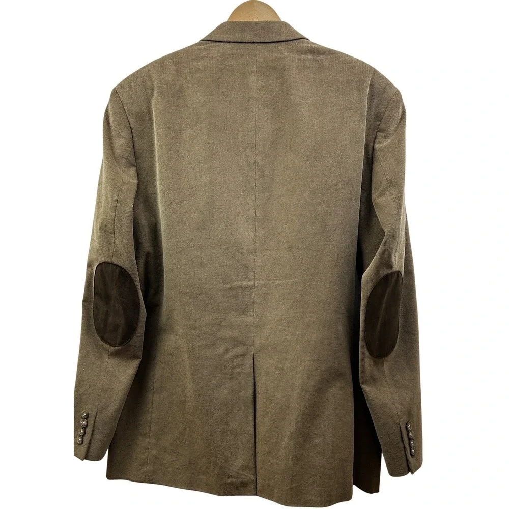 Lauren Ralph Lauren Corduroy Sport Coat Blazer Mens 44L‎ Brown Elbow Patches