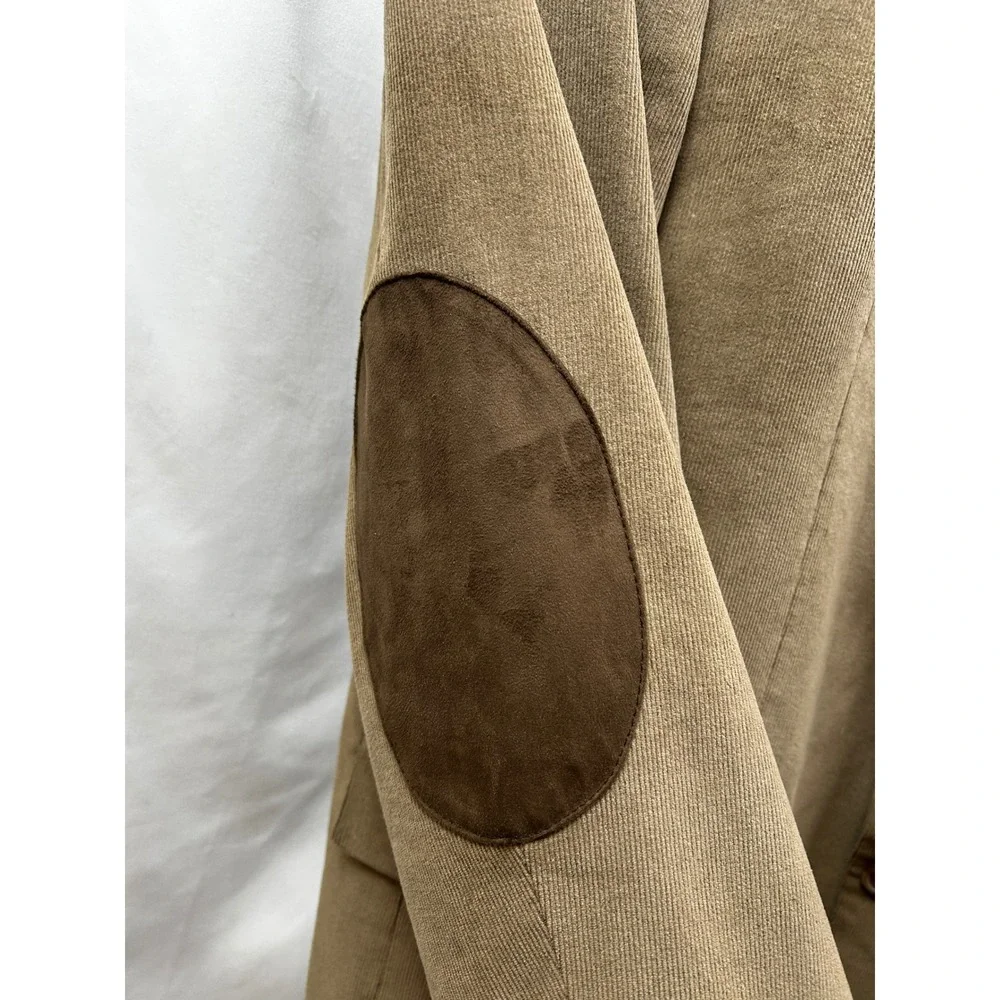 Lauren Ralph Lauren Corduroy Sport Coat Blazer Mens 44L‎ Brown Elbow Patches