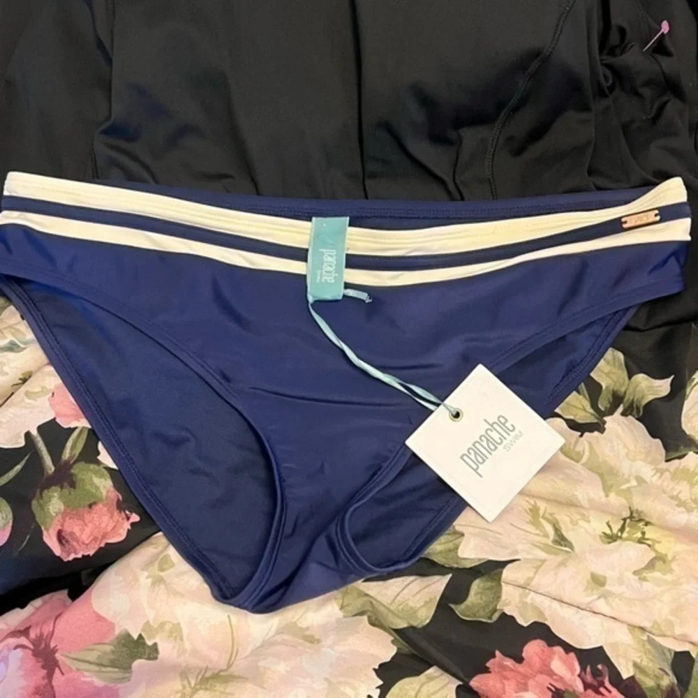 Panache Retro High-Waisted Bikini Bottom – Vintage Pin-Up Chic, Size M, NWT