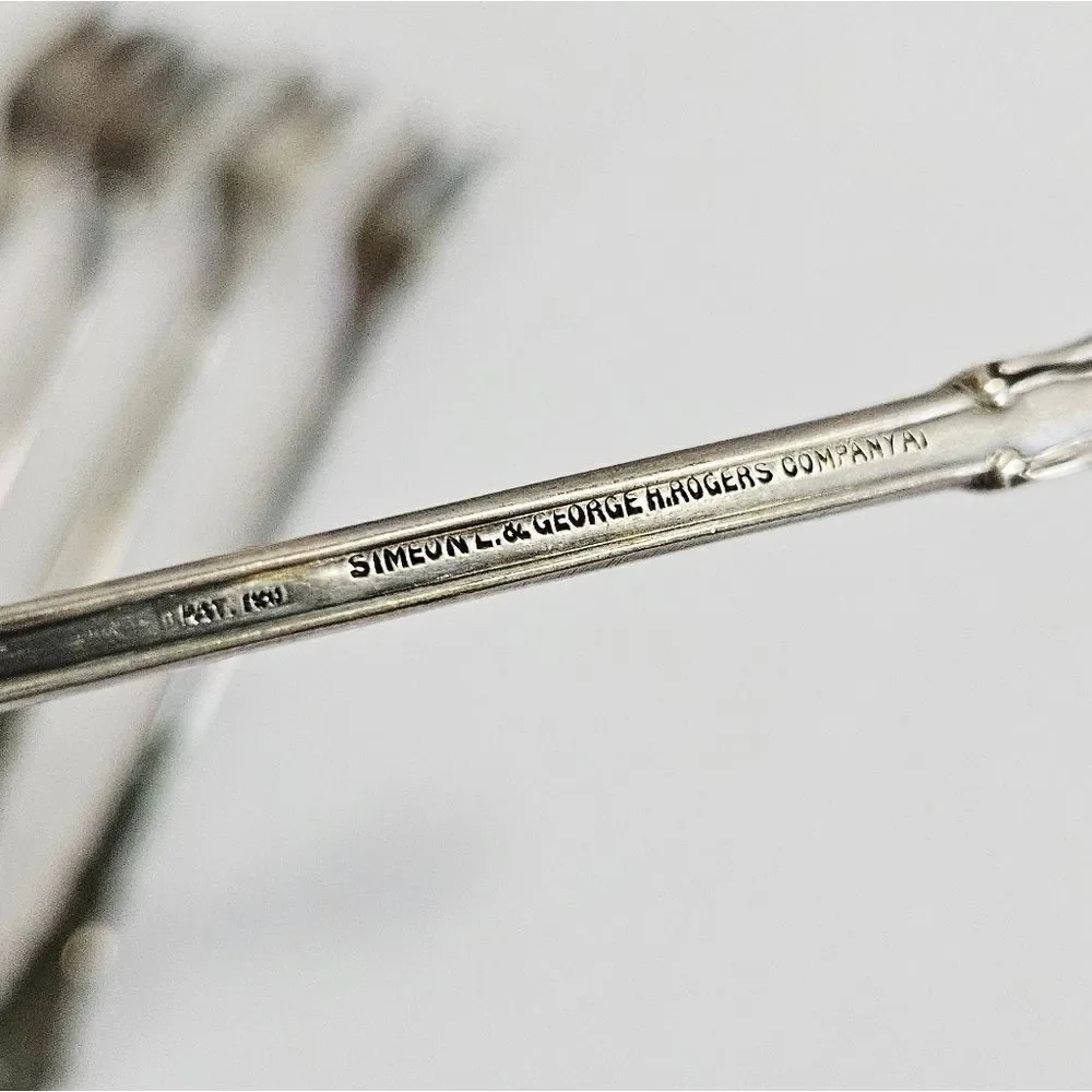Antique S.L. & G.H Rogers Silver Plate Webster Pattern Set Of 5 Cocktail Forks