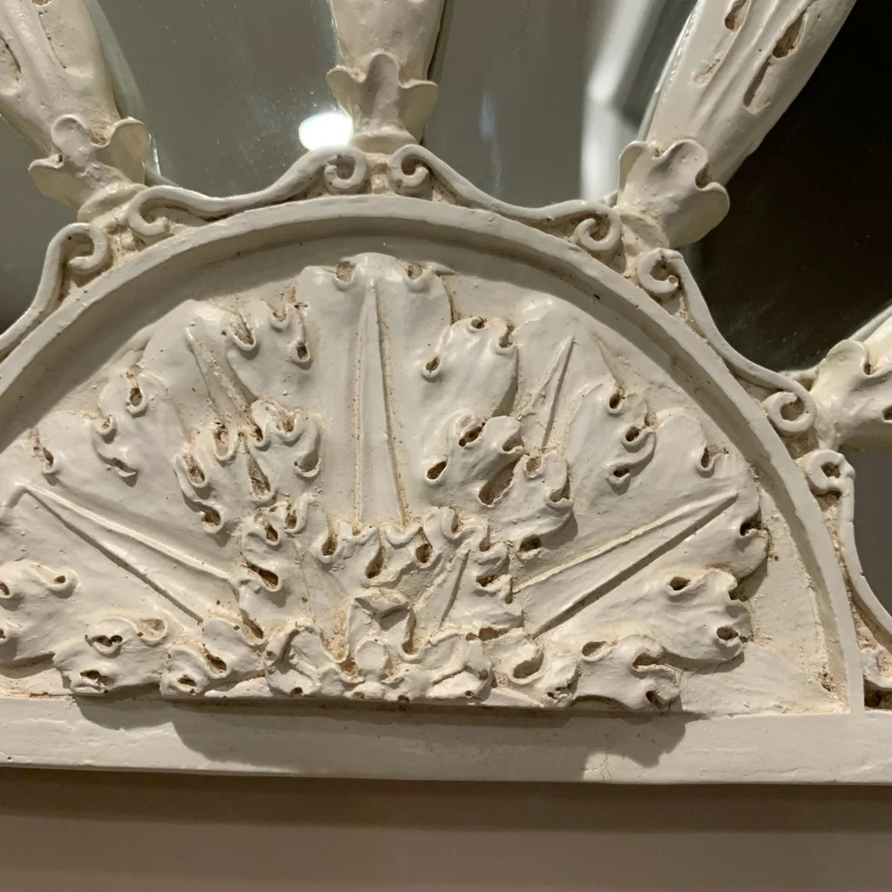 Distressed Half Moon Shape Mirror Wall Decor