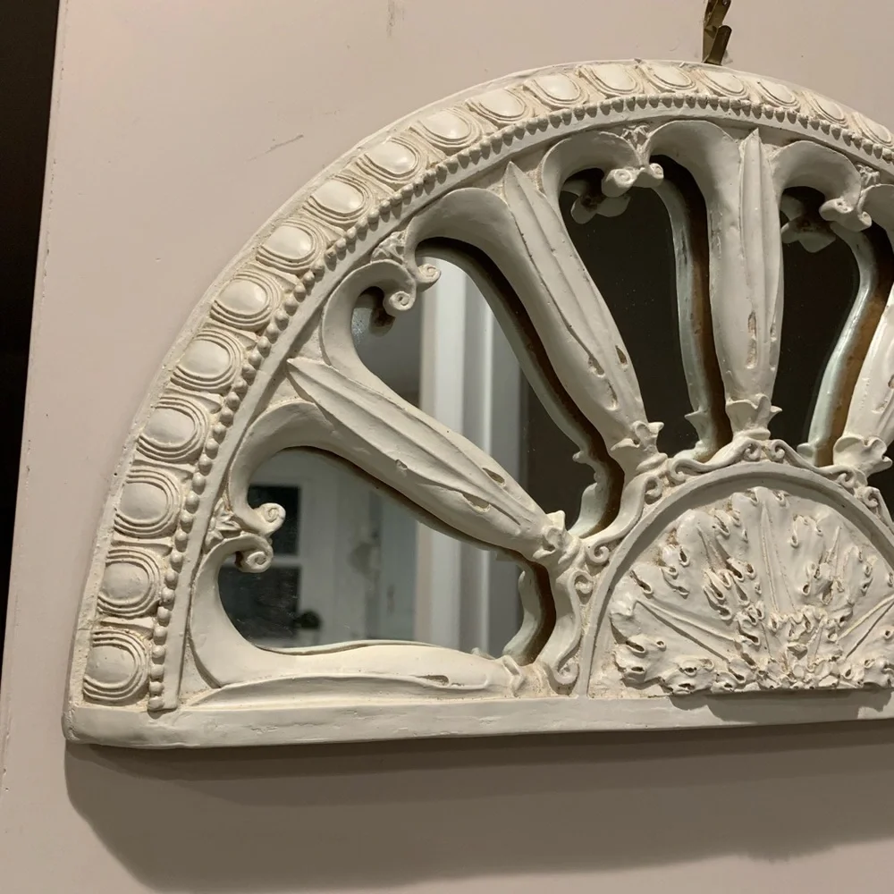 Distressed Half Moon Shape Mirror Wall Decor