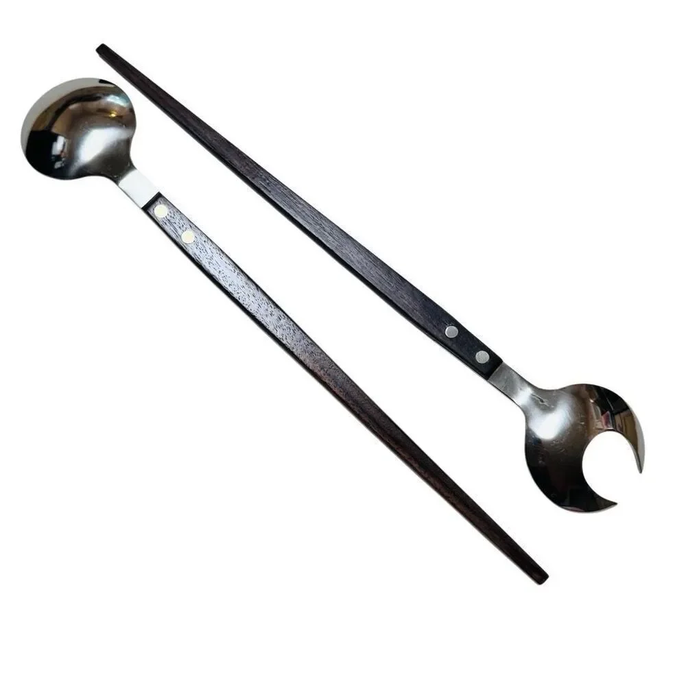MCM- Rosewood Handle SALAD SERVING SET - Japan - S.0808