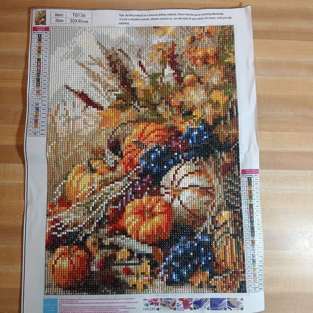 Finished 5D Diamond Art Painting‎ Wall Art - Fall Themed, Sealed With Clear Glue