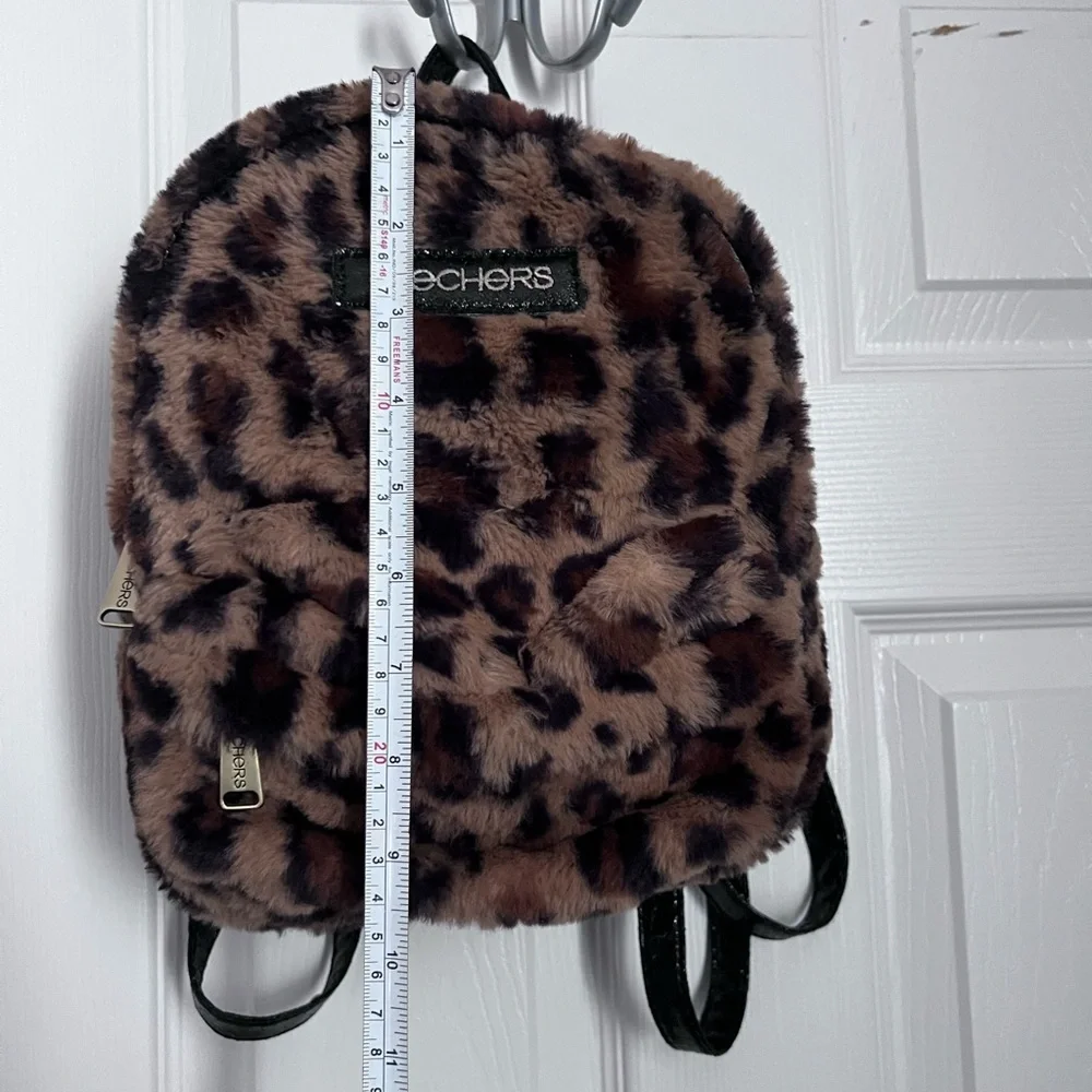 Skechers Leopard Print Faux Fur Mini Backpack - Brown/Black