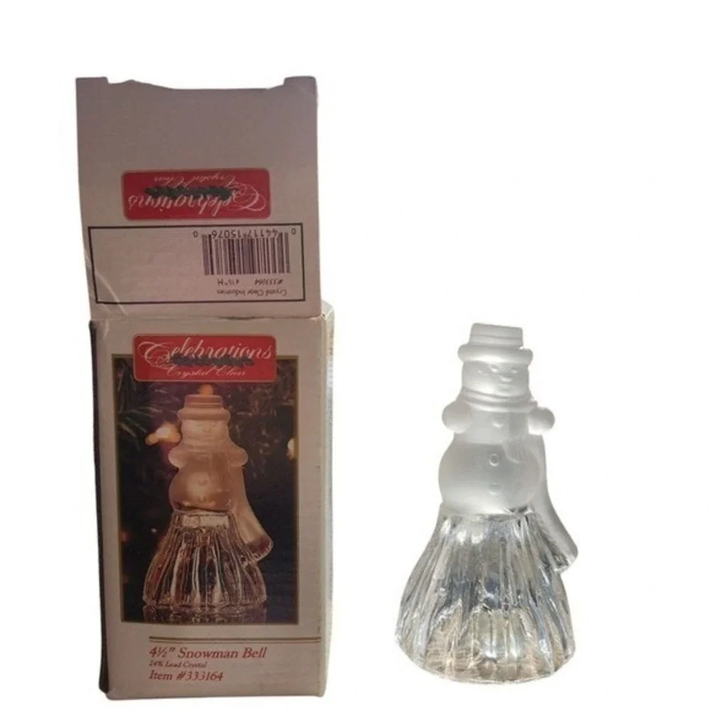 Celebrations Christmas 24% lead Crystal Frosted Snowman Bell 4‎ 1/2