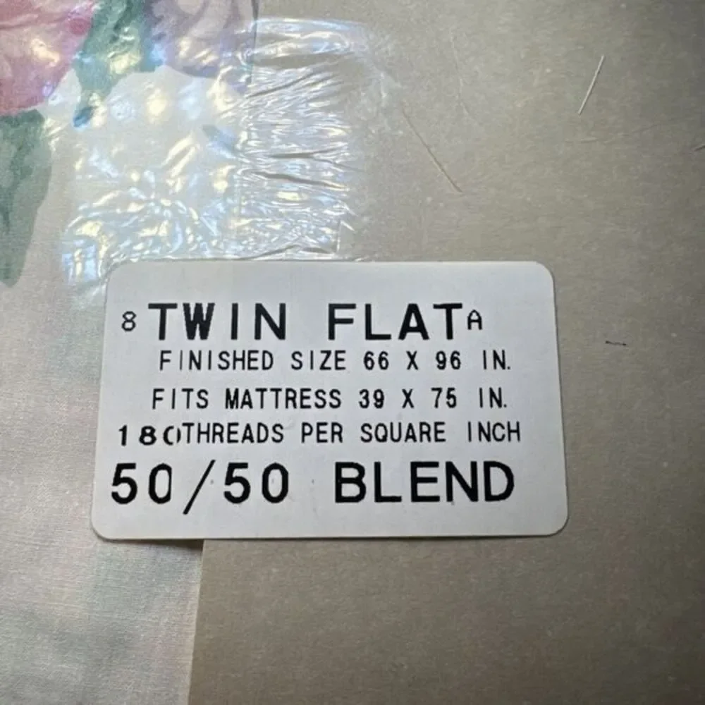 VTG Sanderson Utica TWIN Sheet Vile De Lyon‎ Pink Floral Striped 1991 NOS